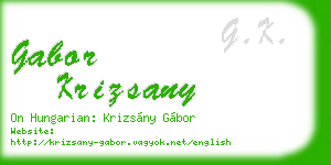 gabor krizsany business card